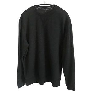 Eddie Bauer Men's Soft & Warm Crew Neck Fleece Sweatshirt (Gray S)